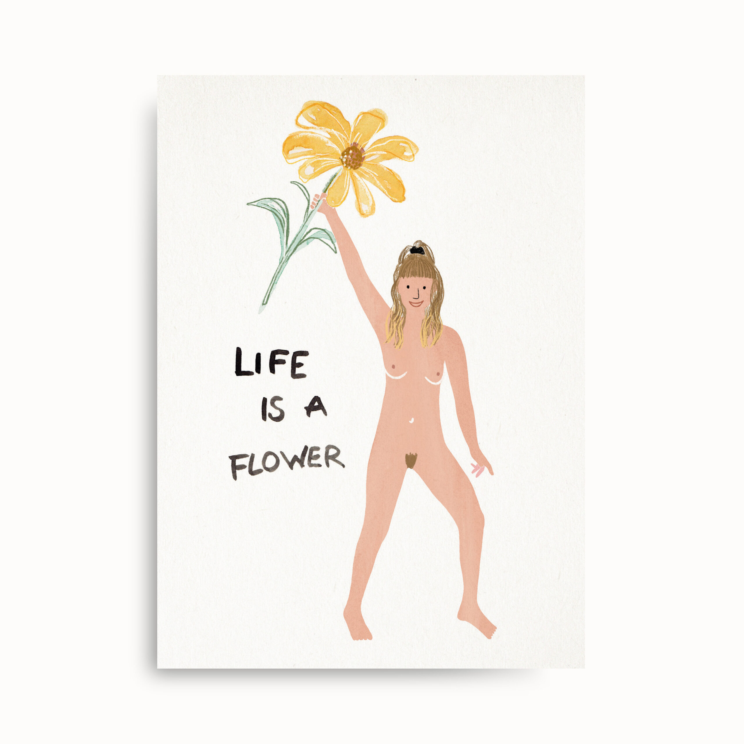 LifeIsAFlower-Postkarte-Illustration-FarinaKuklinski