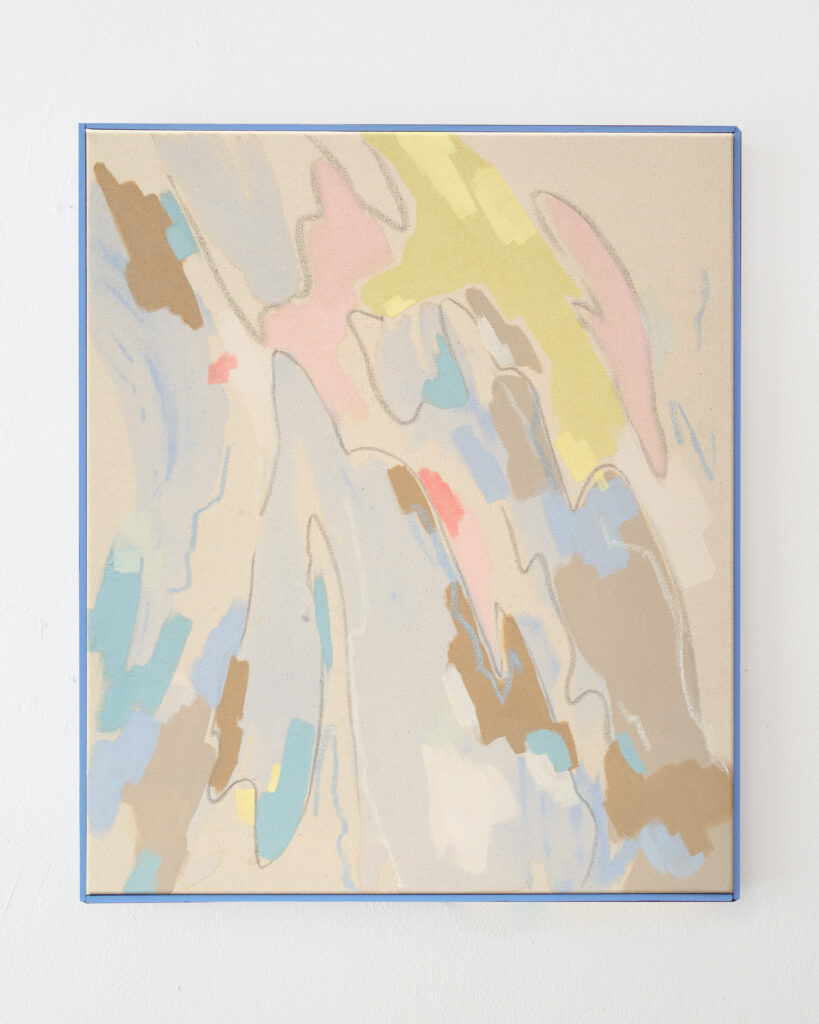 Abstrakte Farbschichten auf Leinwand mit Öl, Acryl und Pastellkreide